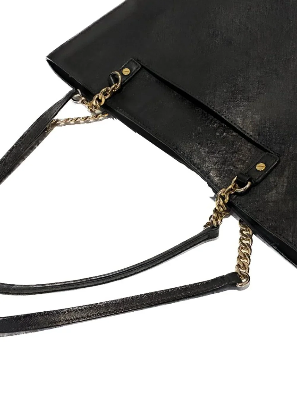 MICHAEL Michael Kors Jet Set Medium Chain Tote Bag – Black Saffiano Leather